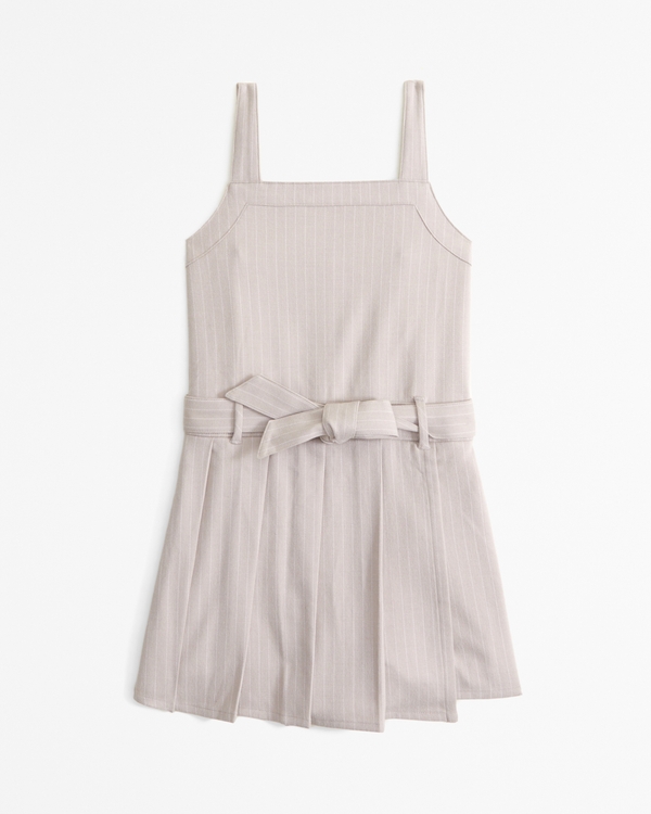 pleated layerable skort, Tan Stripe view 1