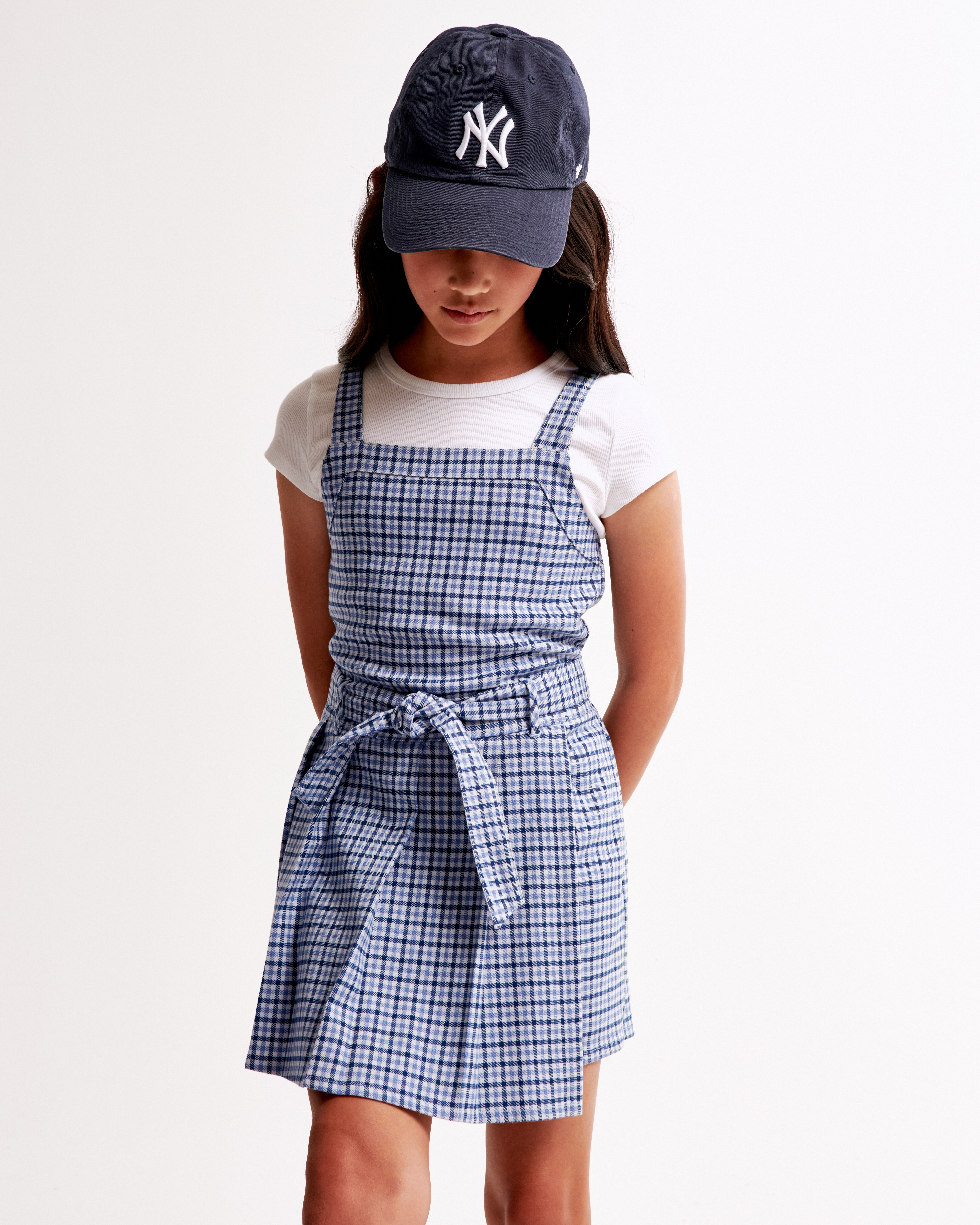 Abercrombie & Fitch Pleated Layerable Skort In Blue