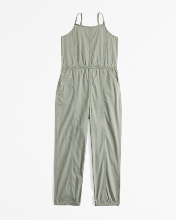 twill utility jumpsuit, Frosty Olive