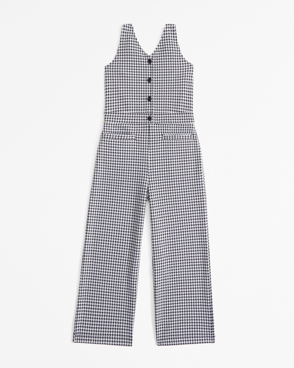 layerable menswear jumpsuit, Black And White