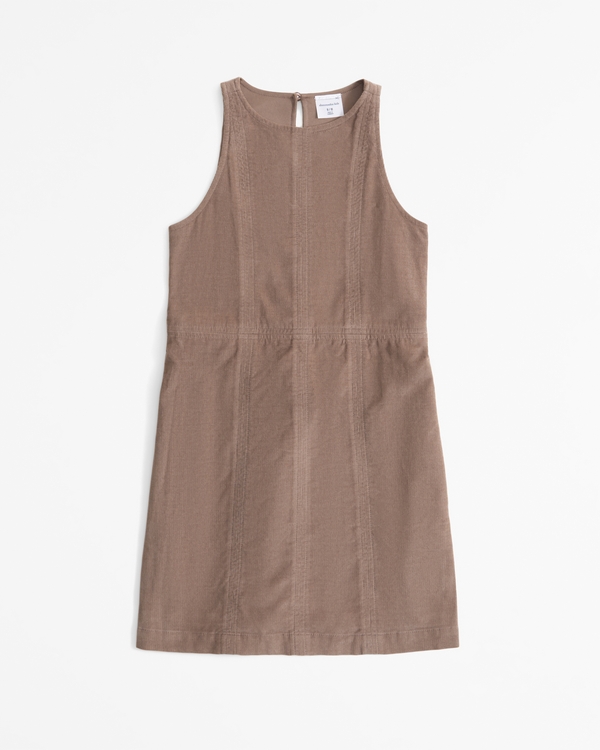 layerable corduroy mini dress, Light Brown view 1
