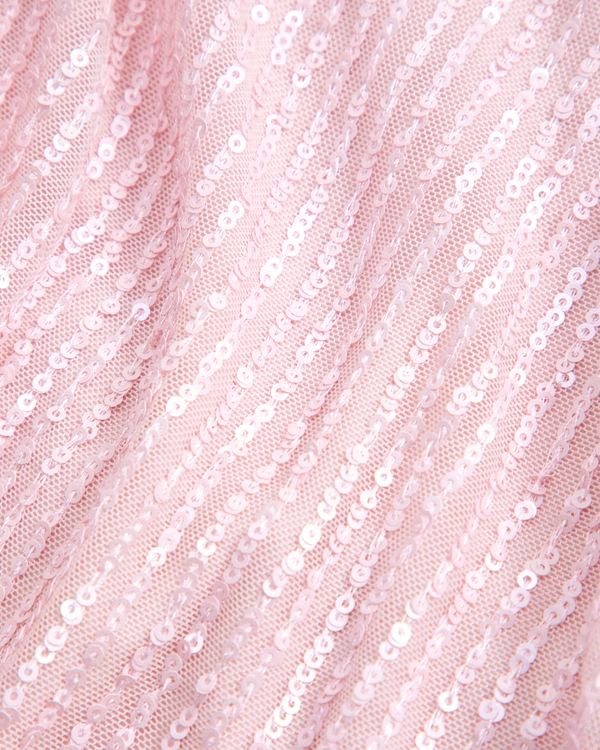 short-sleeve sequin belted mini dress, Pink view 2