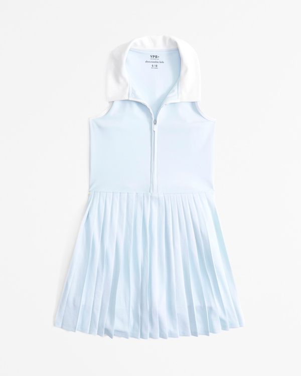 ypb half-zip pleated mini dress, Soft Blue