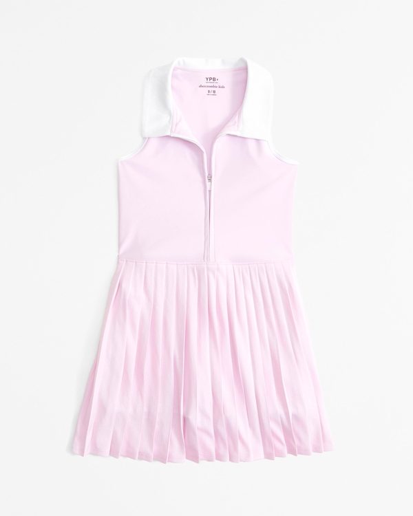 ypb half-zip pleated mini dress, Powder Pink