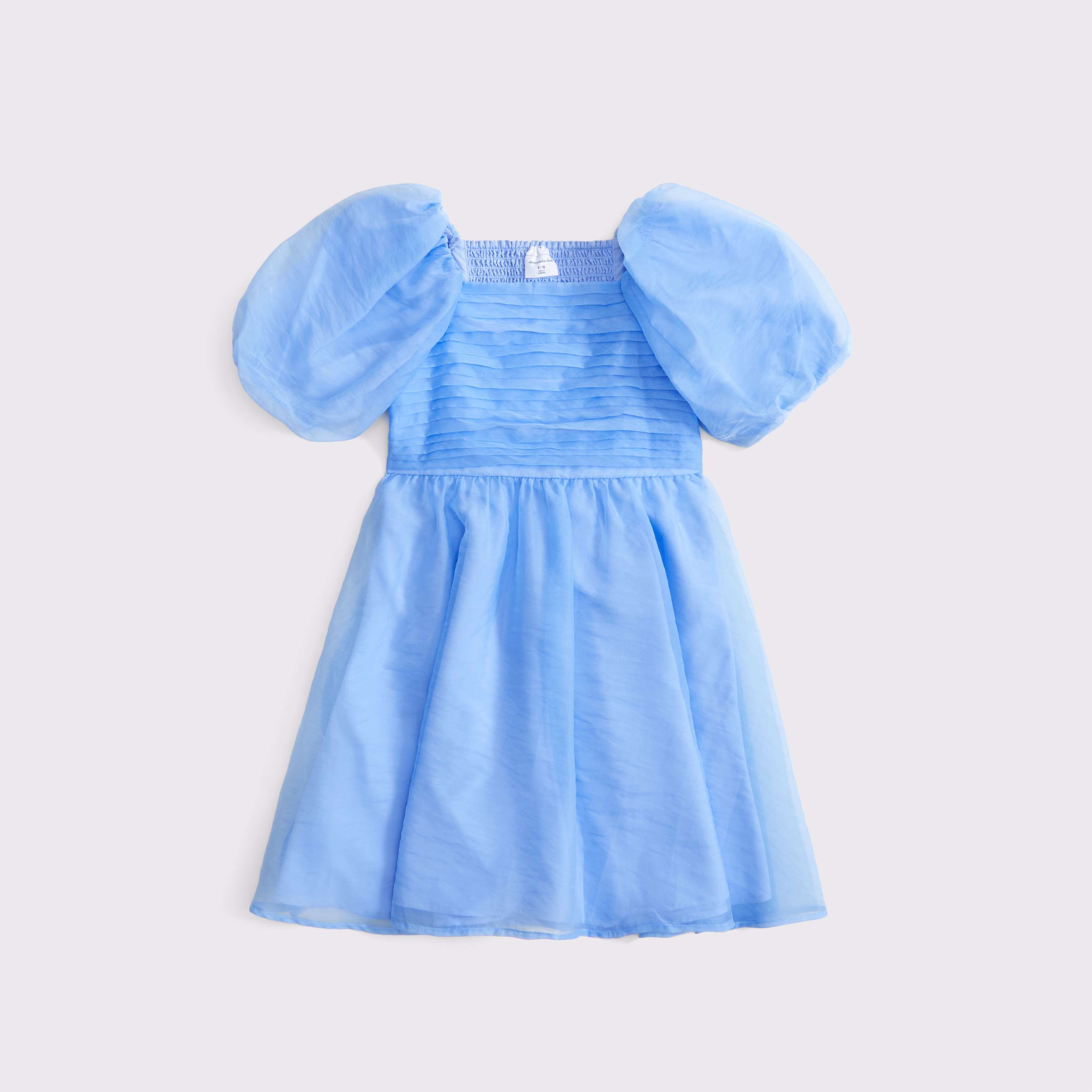 Abercrombie & Fitch Kids' Emerson Puff Sleeve Mini Dress In Blue