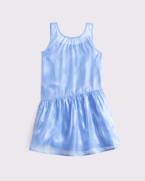 asymmetrical mini dress, Blue view 1