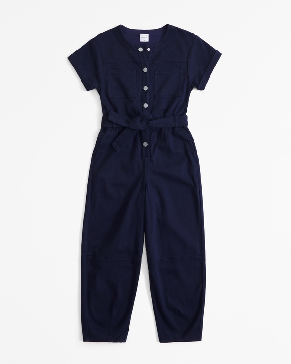 short-sleeve utility jumpsuit, Navy