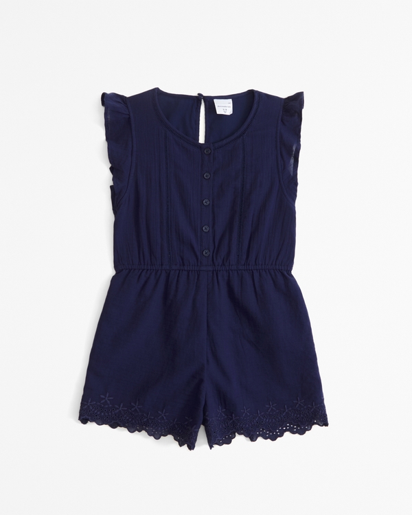 ruffle sleeve romper, Deep Blue