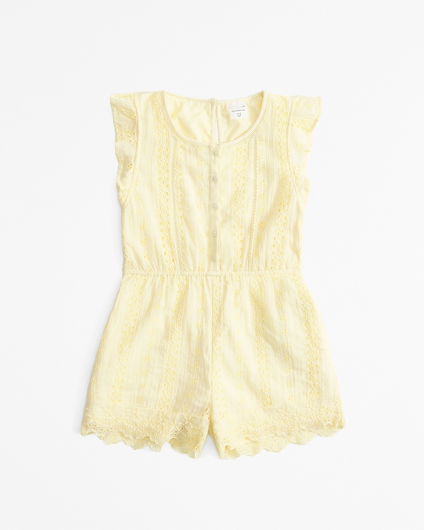 ruffle sleeve romper, Yellow