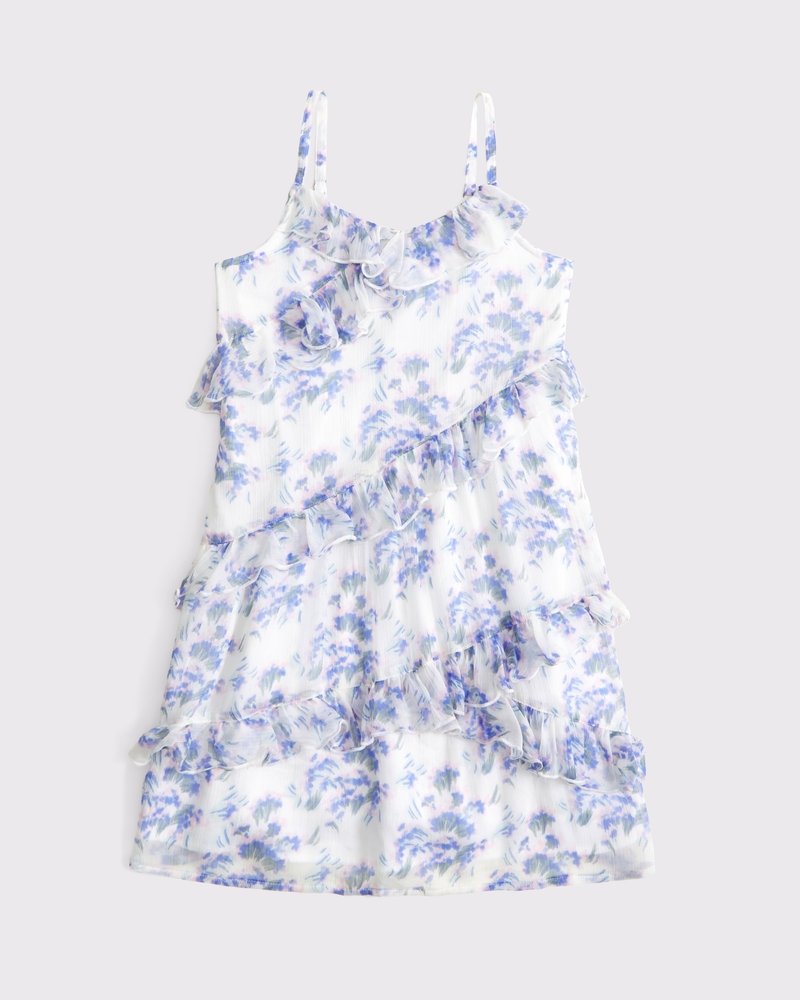 denim pattern mini dress