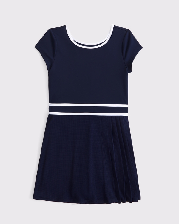 ypb short-sleeve pleated mini dress, Deep Blue view 1