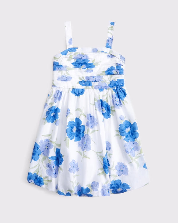 emerson bubble hem mini dress, Blue Floral view 1