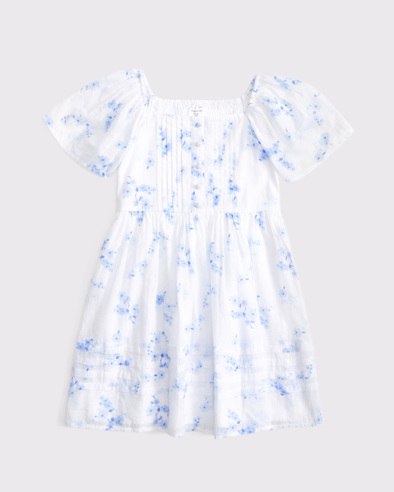 flutter sleeve pleated mini dress