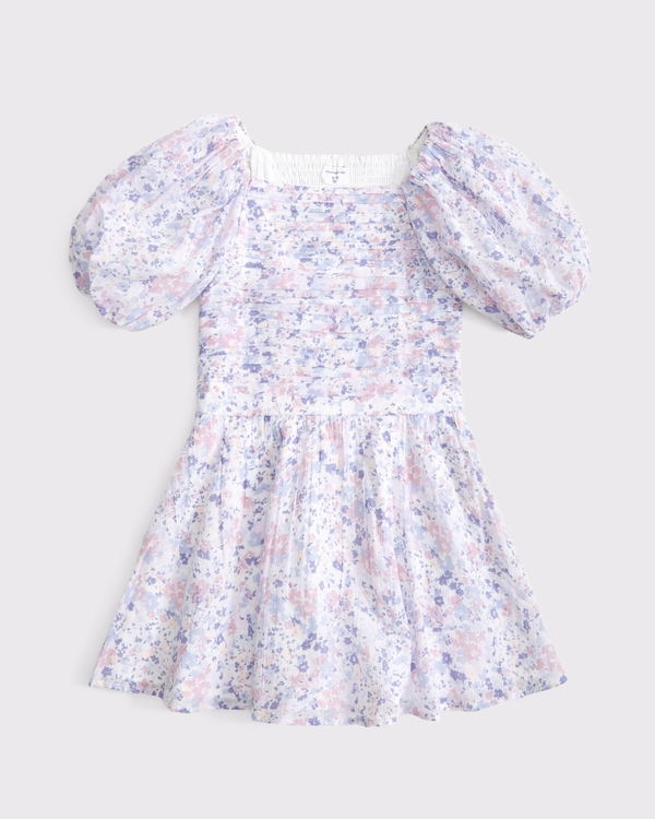 emerson puff sleeve mini dress, Purple Floral view 1