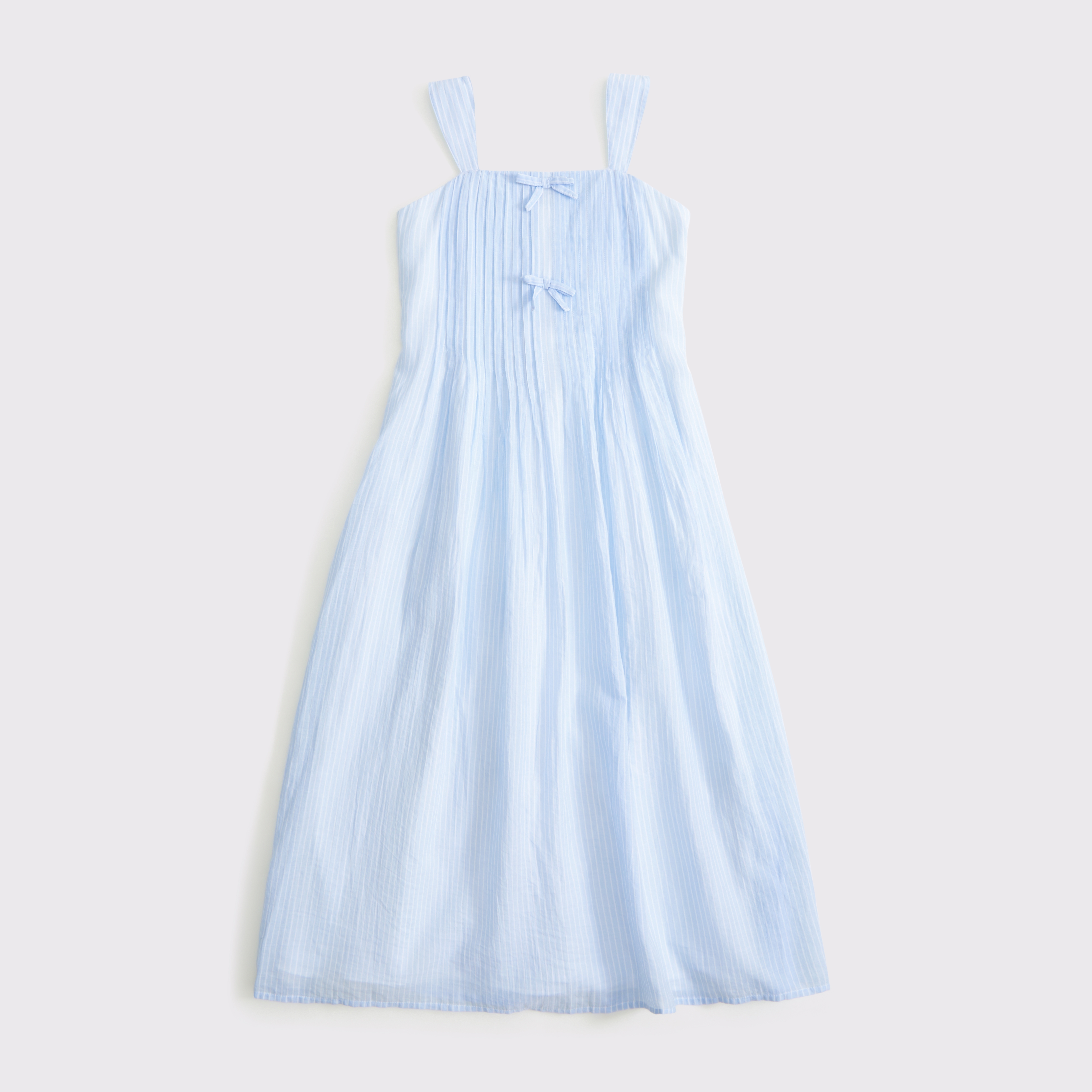 Abercrombie & Fitch Kids' Bow Pleated Maxi Dress In Blue