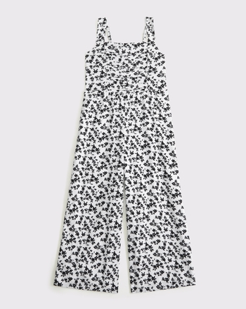 pleated squareneck jumpsuit