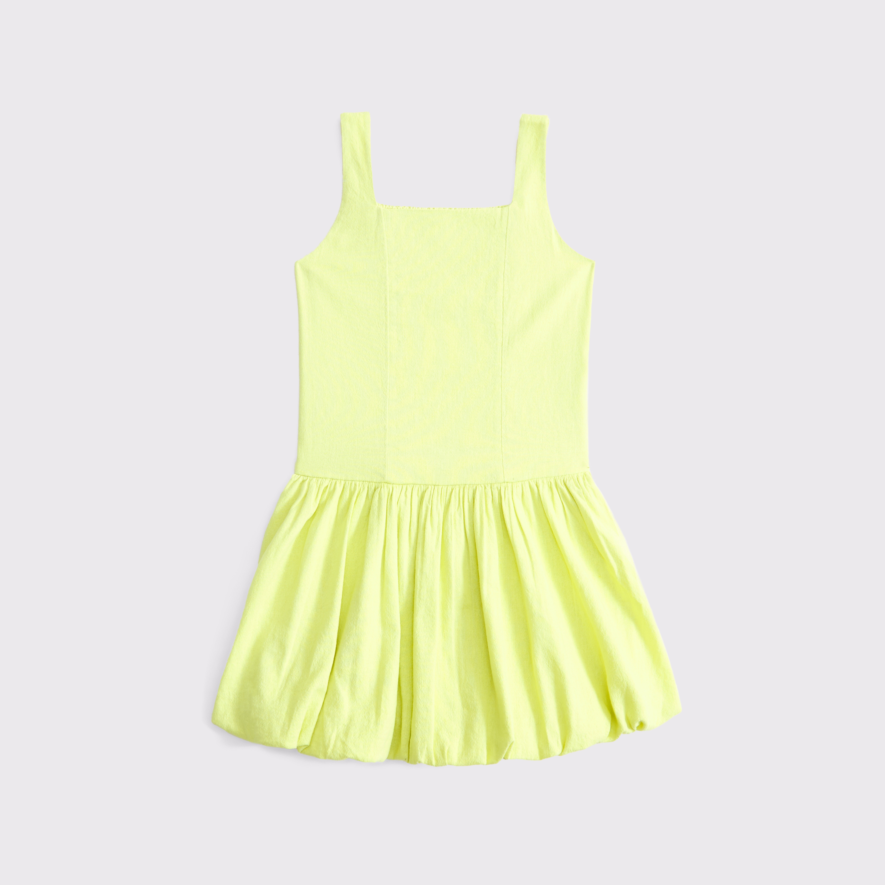 Abercrombie & Fitch Kids' Drop-waist Bubble Hem Mini Dress In Green