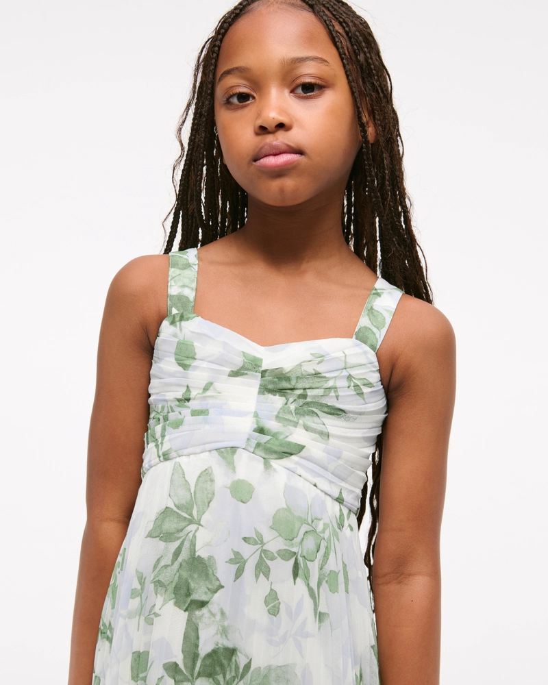 the a&f giselle pleated maxi dress