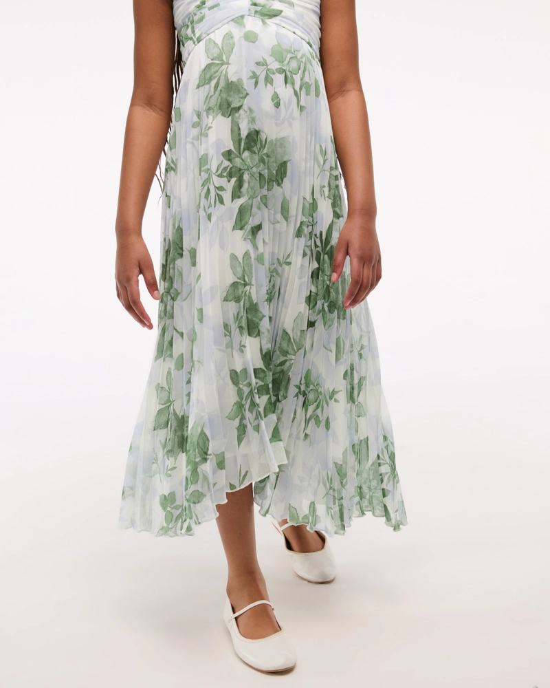 the a&f giselle pleated maxi dress