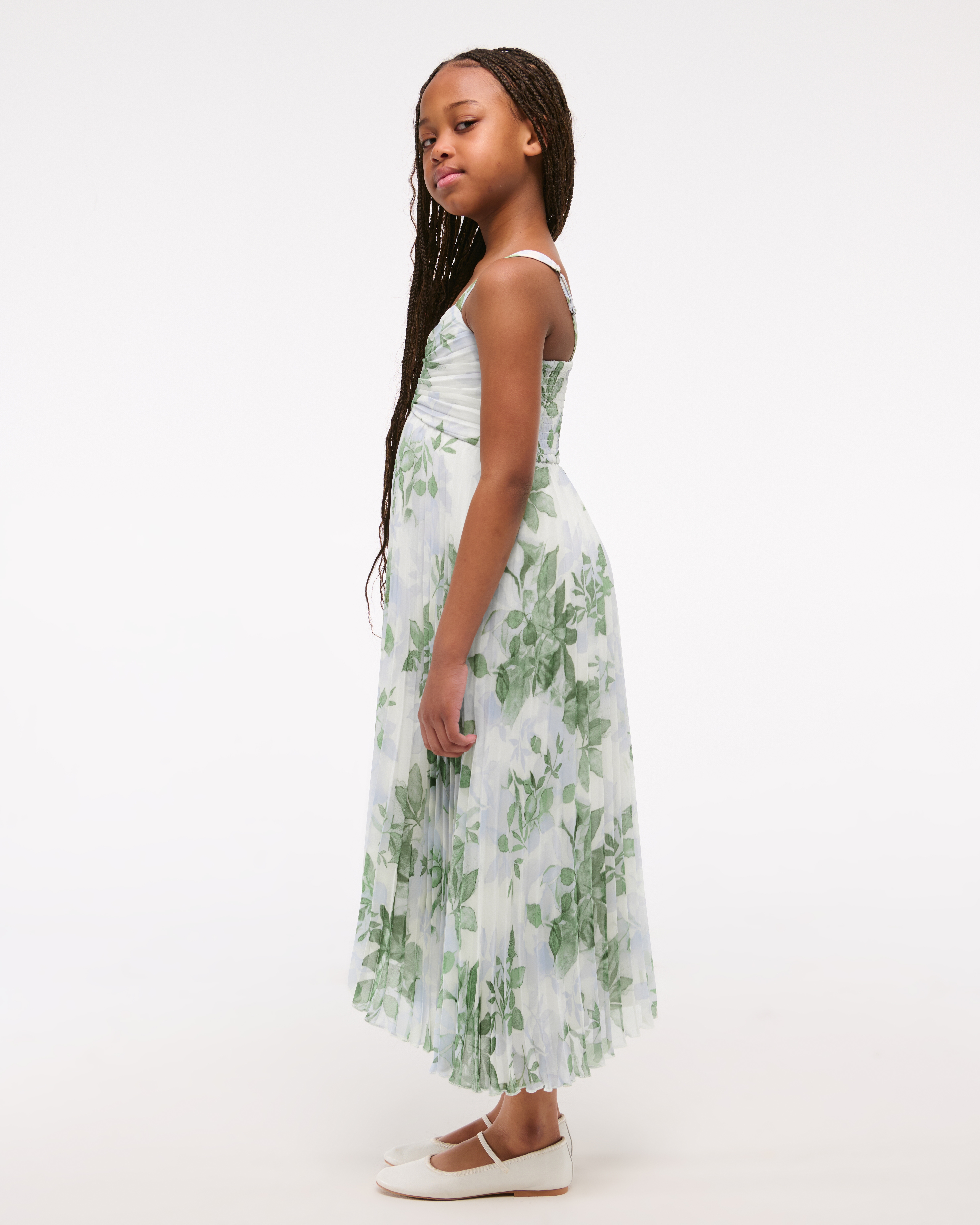 Abercrombie & Fitch The A&f Giselle Pleated Maxi Dress In Gray