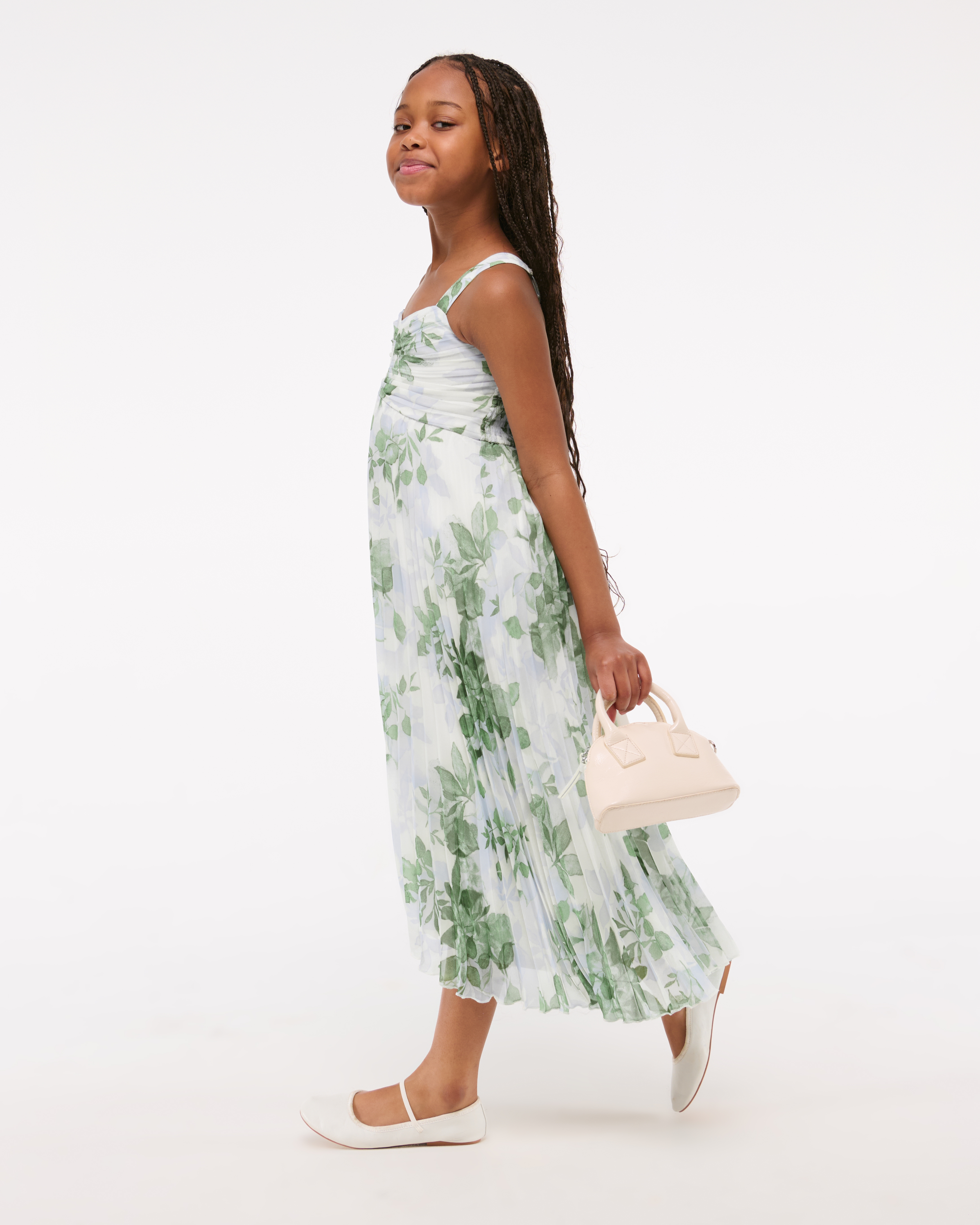 Abercrombie & Fitch The A&f Giselle Pleated Maxi Dress In Gray