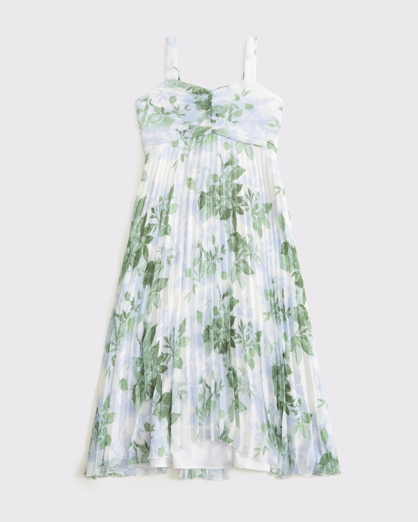 the a&f giselle pleated maxi dress, Green Floral view 2