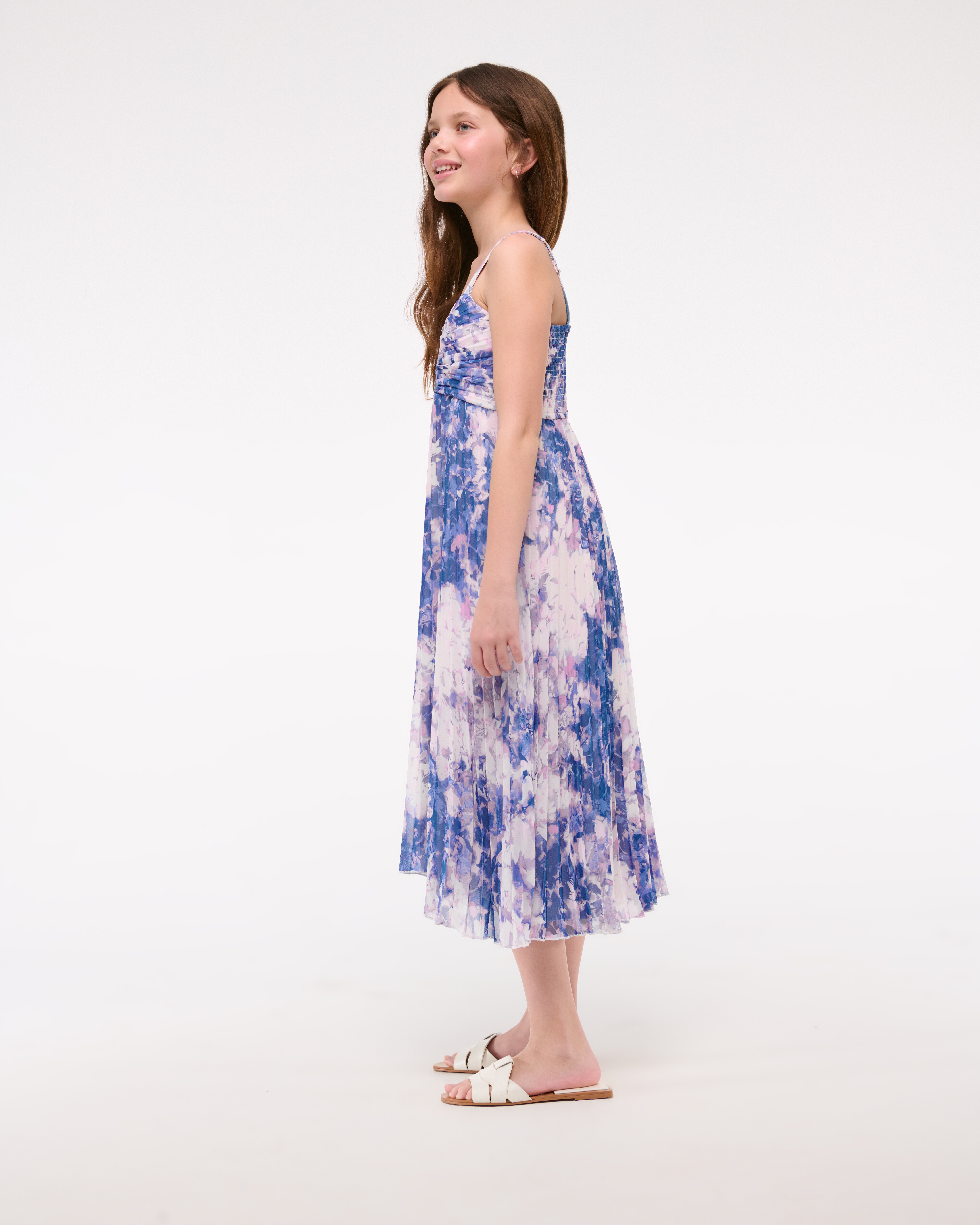 Abercrombie & Fitch The A&f Giselle Pleated Maxi Dress In Blue