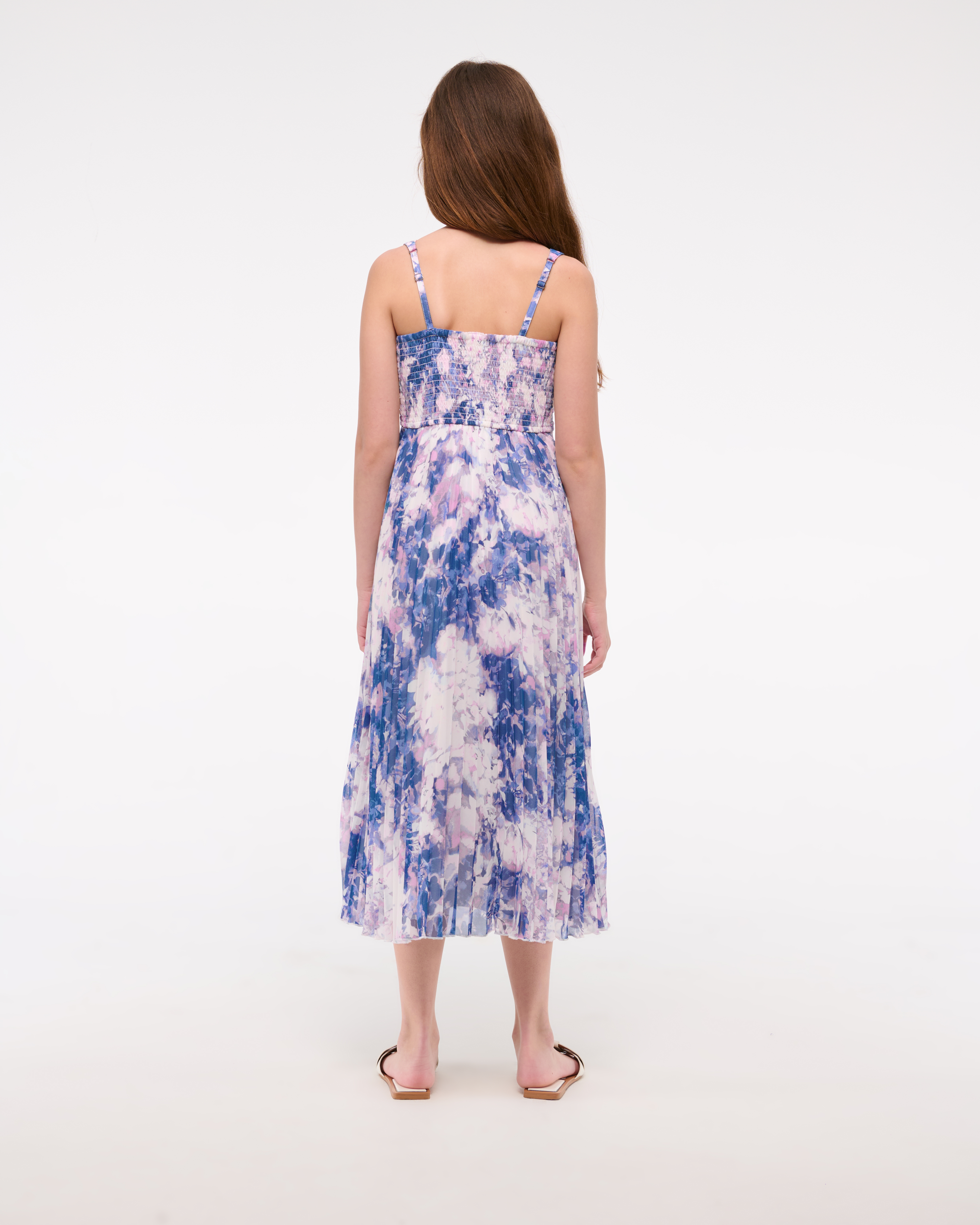 Abercrombie & Fitch The A&f Giselle Pleated Maxi Dress In Blue