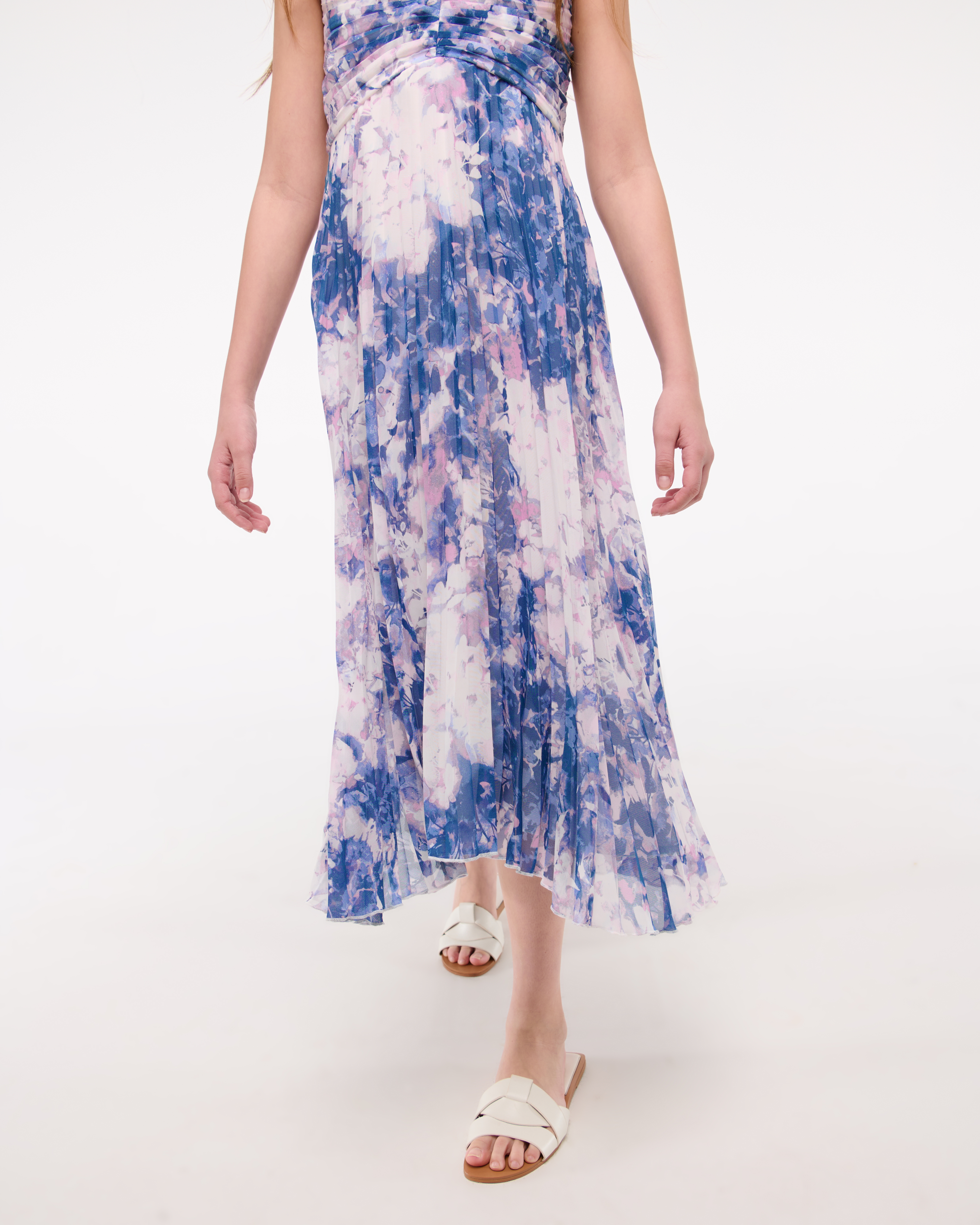 Abercrombie & Fitch The A&f Giselle Pleated Maxi Dress In Blue