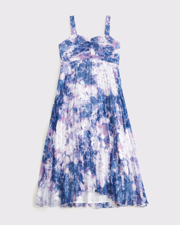 the a&f giselle pleated maxi dress, Navy And Purple Floral view 2