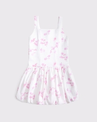 drop-waist bubble hem mini dress