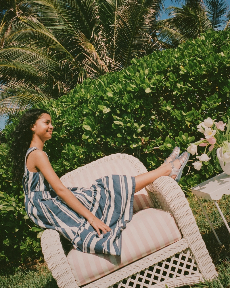 poplin tiered maxi dress