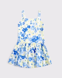 drop-waist bubble hem mini dress