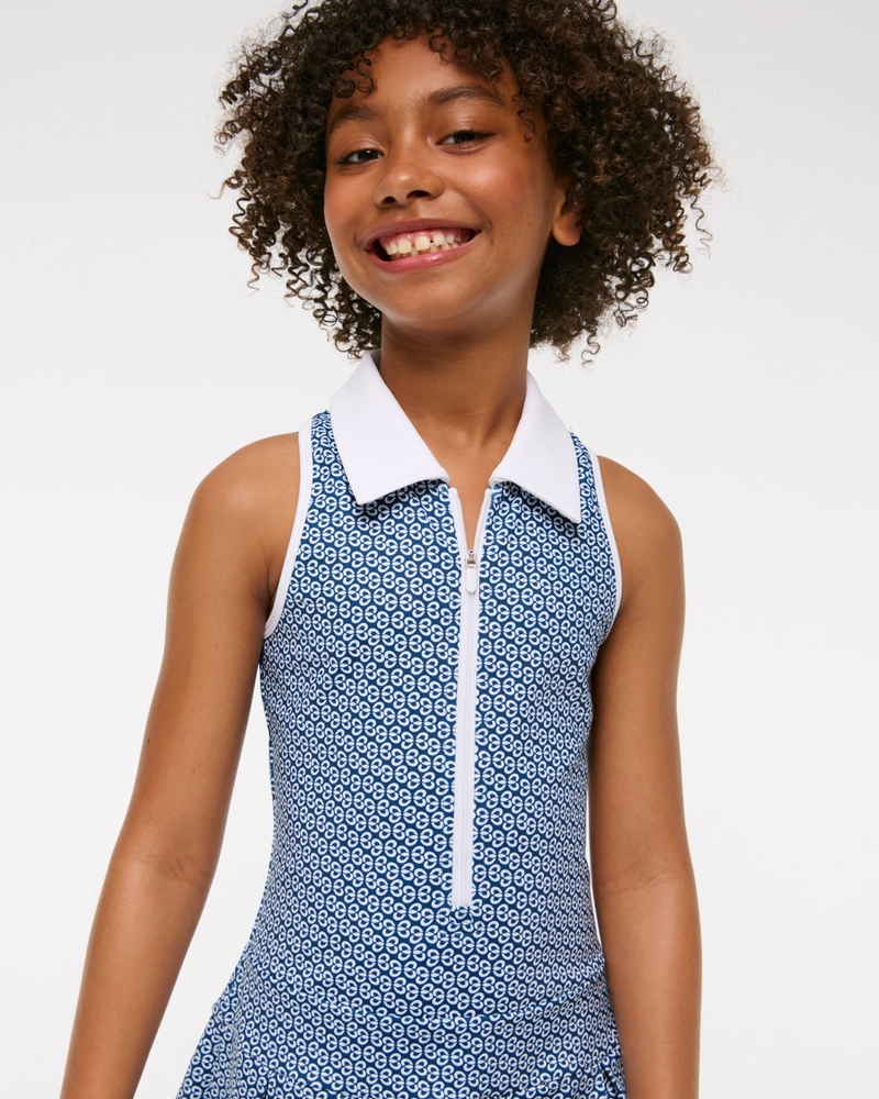 ypb pleated drop-waist polo mini dress