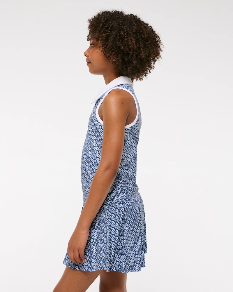 ypb pleated drop-waist polo mini dress