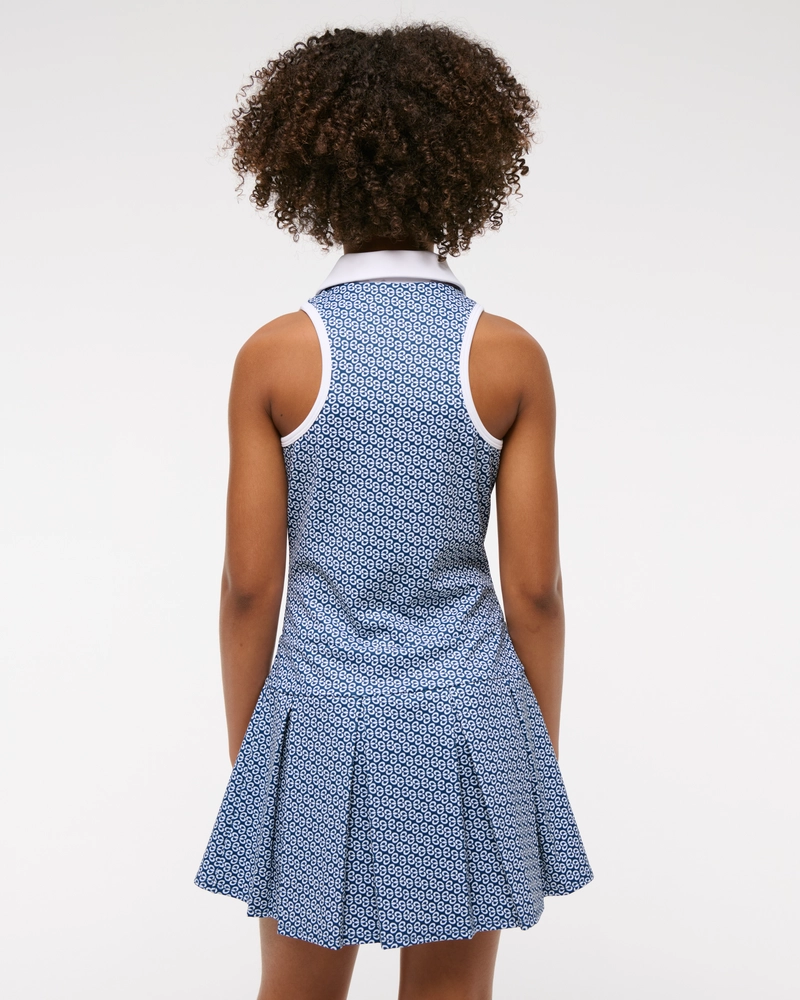 ypb pleated drop-waist polo mini dress