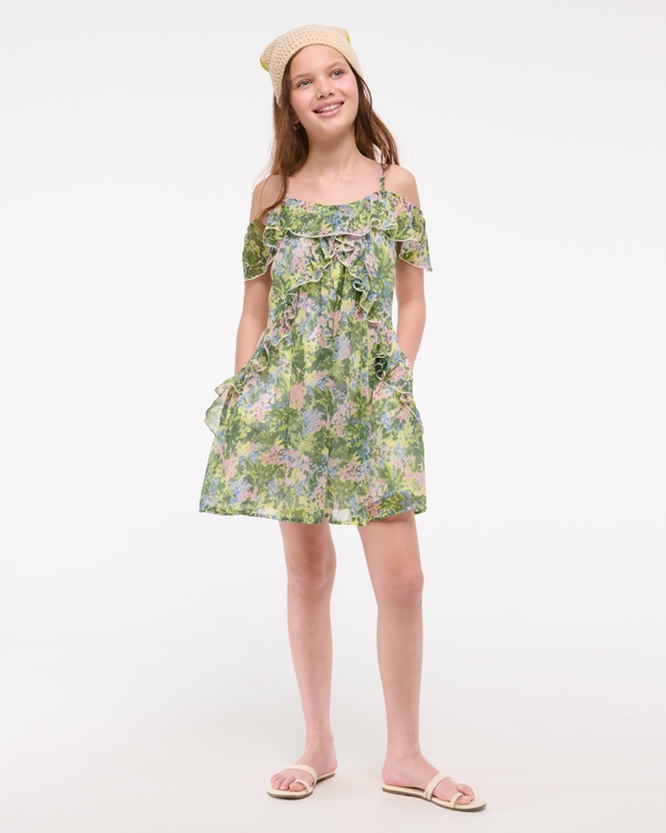 flutter sleeve ruffle mini dress