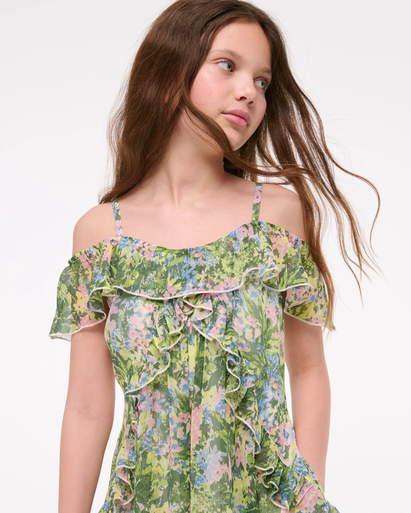flutter sleeve ruffle mini dress