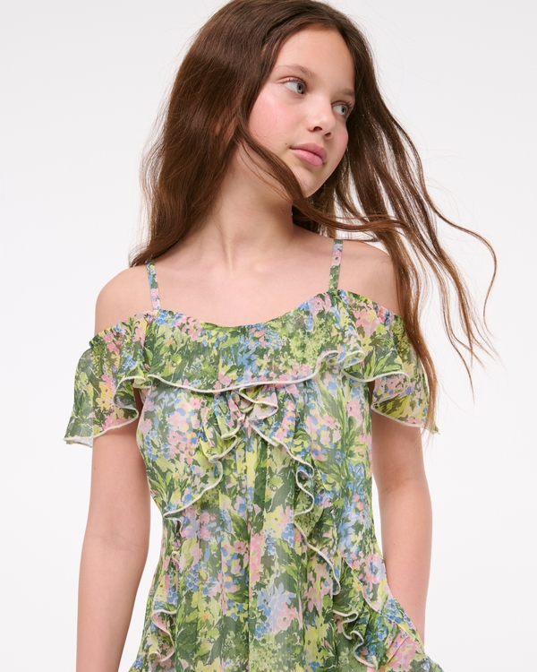 flutter sleeve ruffle mini dress