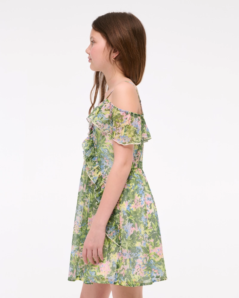 flutter sleeve ruffle mini dress