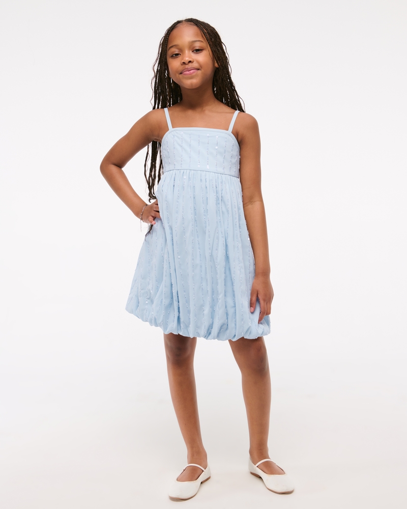 sequin bubble hem mini dress