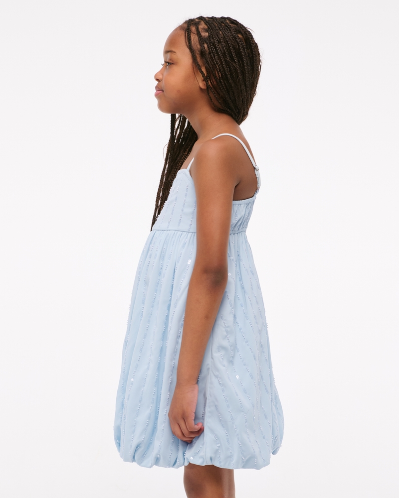 sequin bubble hem mini dress