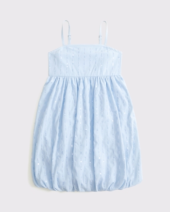 sequin bubble hem mini dress