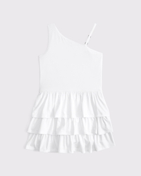 ypb asymmetrical ruffle mini dress
