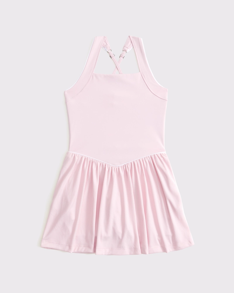 ypb drop-waist mixed fabric mini dress