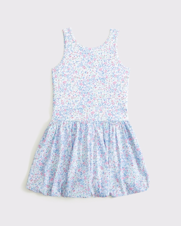 ypb bubble hem mini dress, White Floral view 2