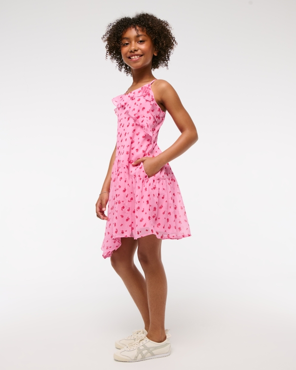girls asymmetrical hem ruffle mini dress | girls clearance | Abercrombie.com