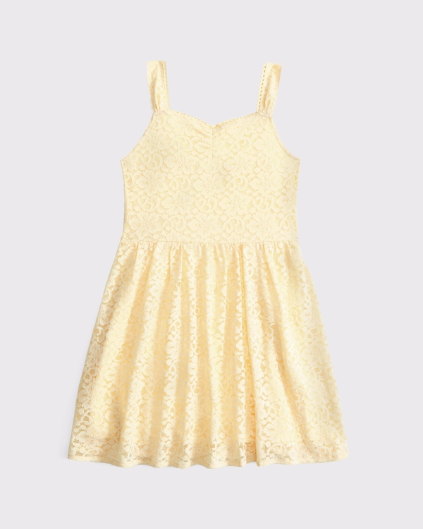 lace mini dress, Pale Yellow view 2