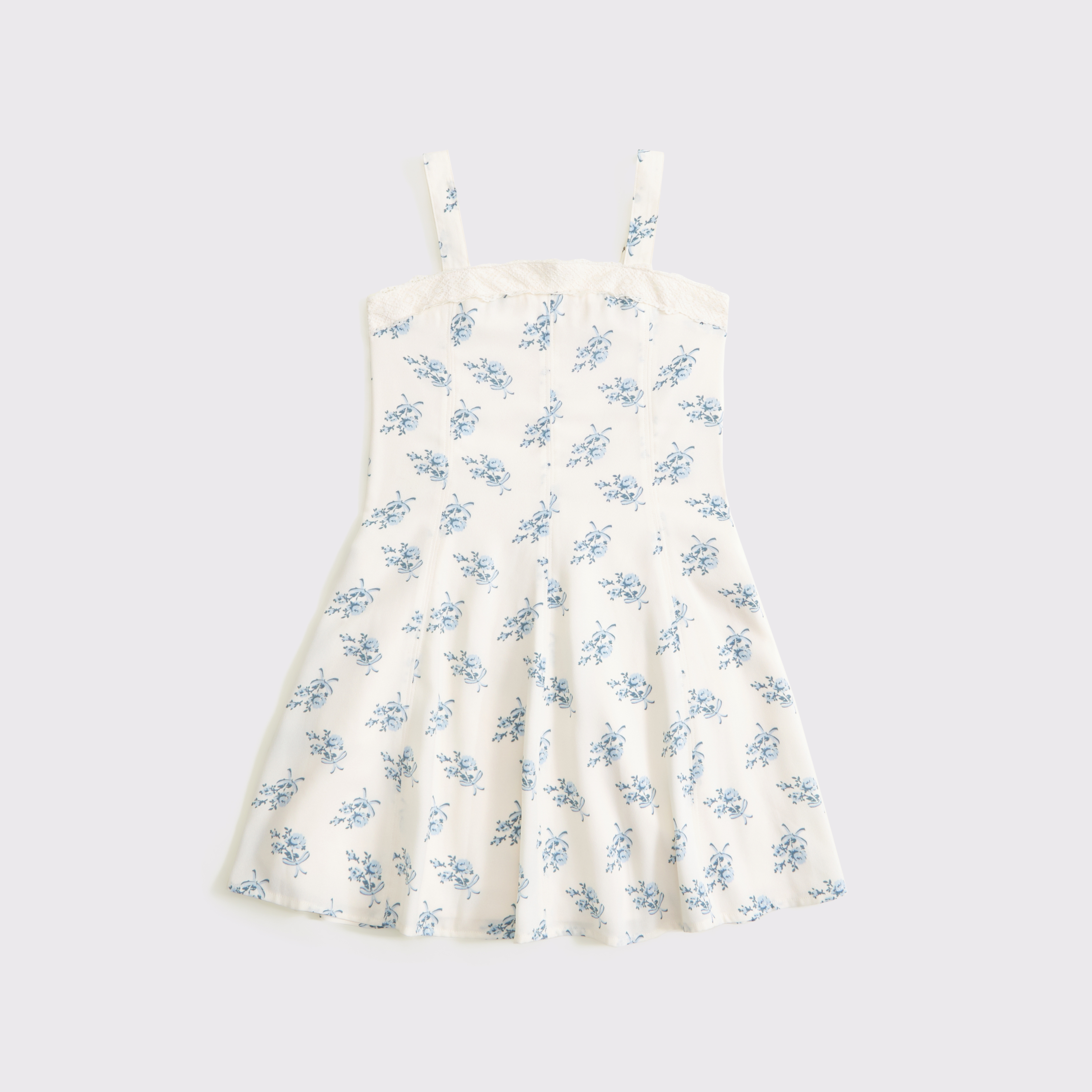Abercrombie & Fitch Kids' A&f Mila Lace-trim Mini Dress In White