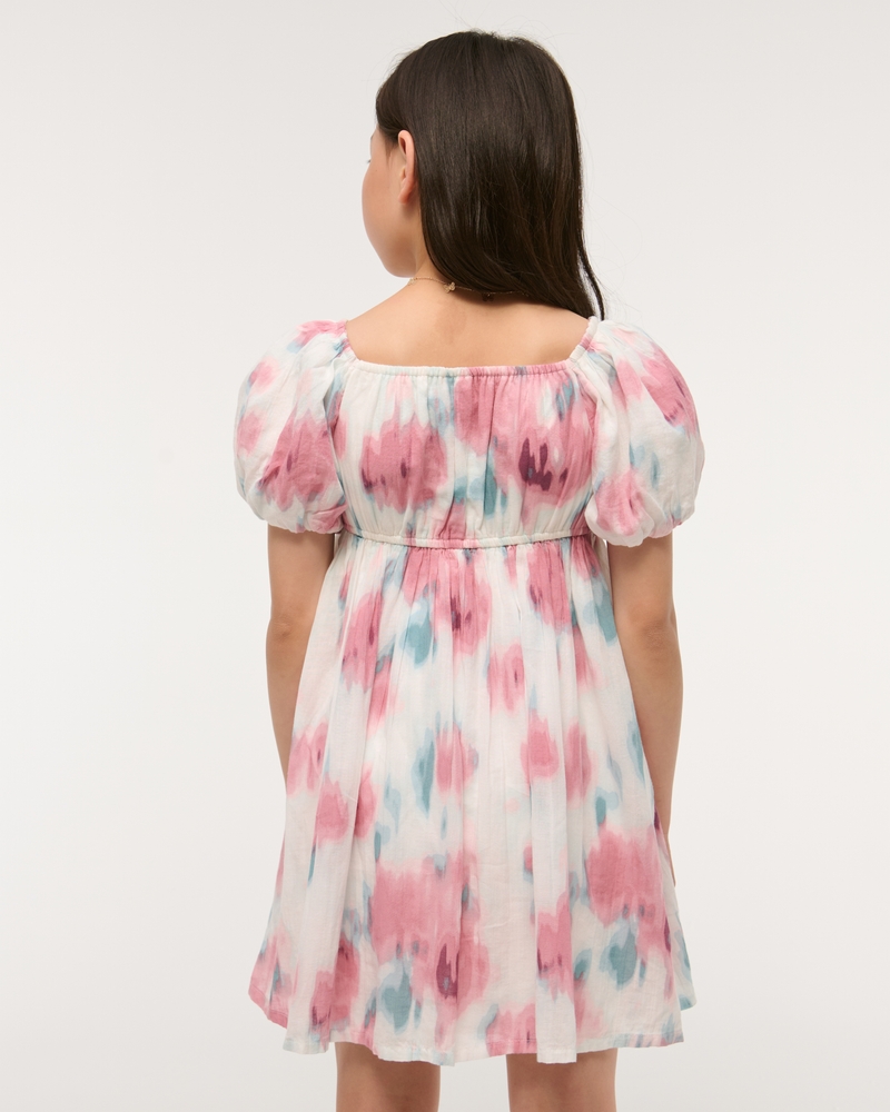 puff sleeve babydoll mini dress
